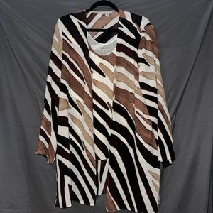 Brown zebra print top set
